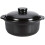 Ceramic Casserole Dish with Lid, 2L Black Earthenware Pot,  Temp Resistant, Even Heating 1