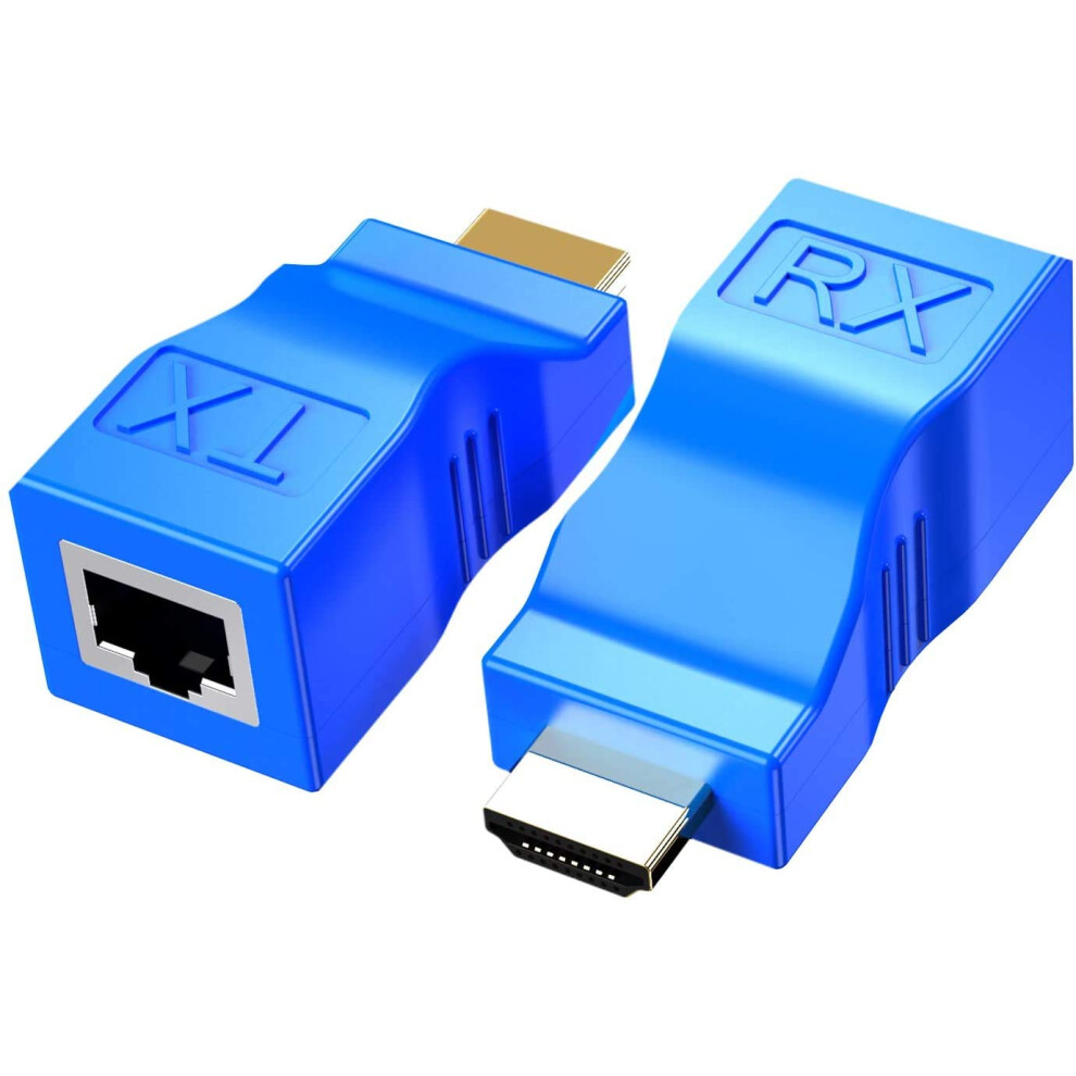 Hdmi Extender Over Cat6 With Rj45 Ethernet Converter 1080P 30M Plug And Play For Hdtv Ps4 9323874644431