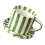 Ergonomic Handle Designs 5Inch Striped Ceramic Mugs and-Green 1