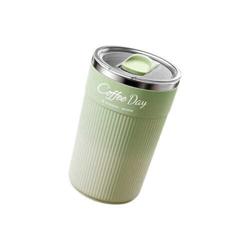 450ml Stainless Steel Coffee Cup With Automatic-gradient green