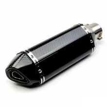Silencieux d'échappement universel en alliage d'aluminium pour motos tout-terrain, scooters et quads, en acier inoxydable couleur fibre de carbone.