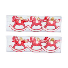 Statue de cheval en plastique suspendue, 6 pièces,-Rouge