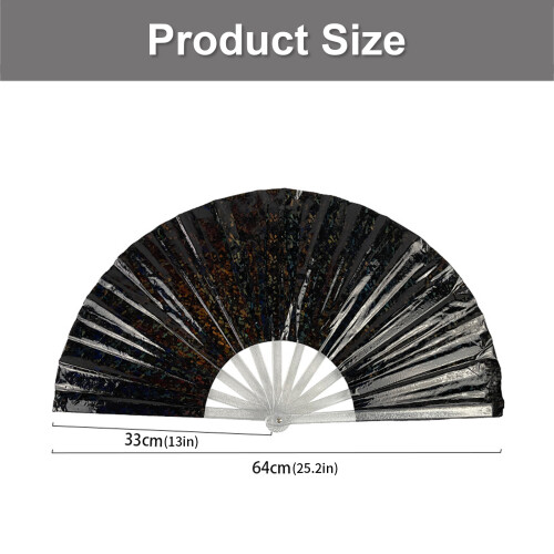 Handheld Fan Glitters Folding Hand-Blue Transparent silver f 2
