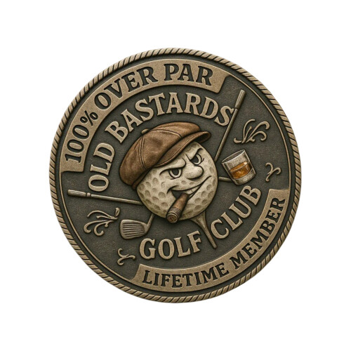 Over Par Old Bastards Golf-Münze, lustige-1 Stück