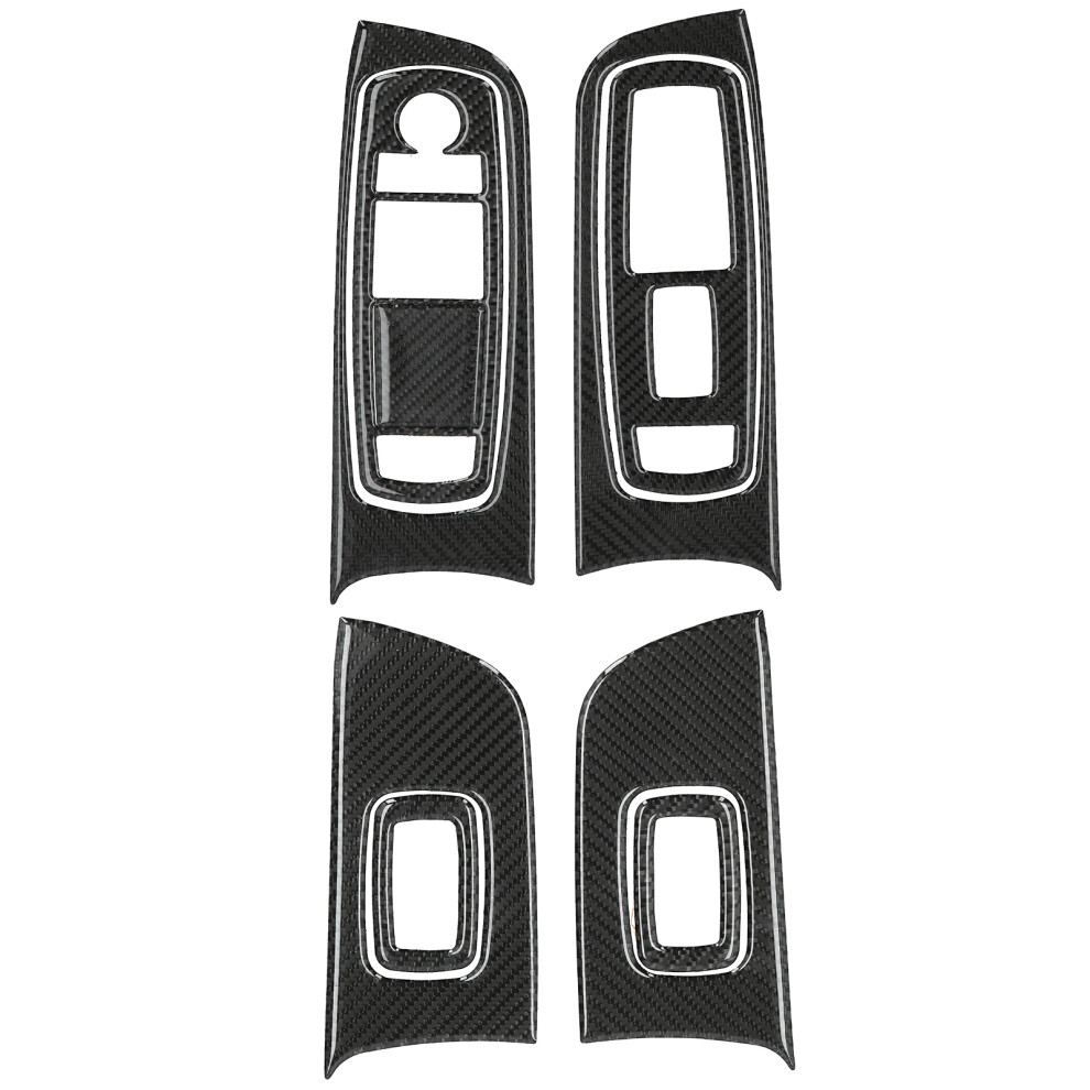 Abrasion Resistance Carbon Fiber Interior Trim 4 Cars, Sun Resistance Waterproof Durable Won't Fading Carbon Fiber Sticker Covers 4 Window Switch 9139052867673