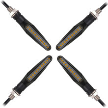 LED-Blinker für Motorräder, bernsteinfarben, hohe Leuchtkraft, Blinker für fließendes Wasser, universell passend für Roller und Fahrräder (4