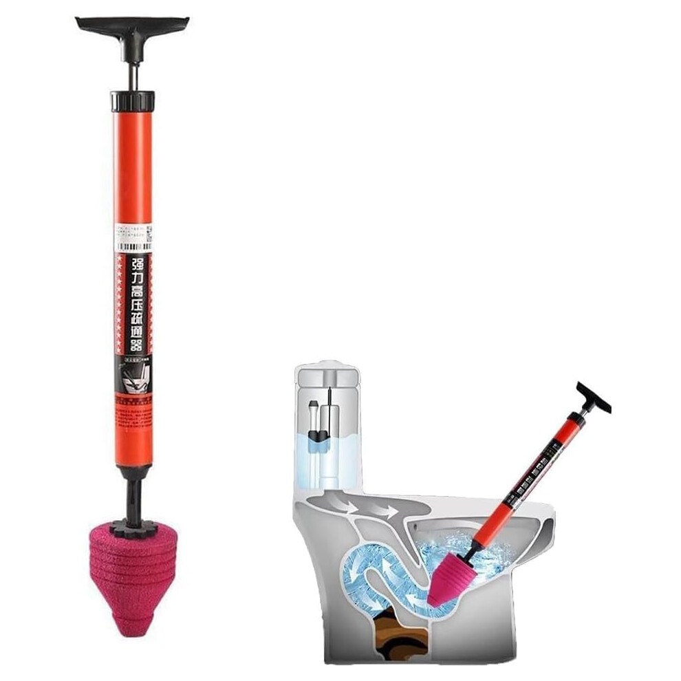 Air Drain Blaster Pressure Toilet Plunger With Compressed Air Power For Sink And Bathroom Clogs 9001264598730