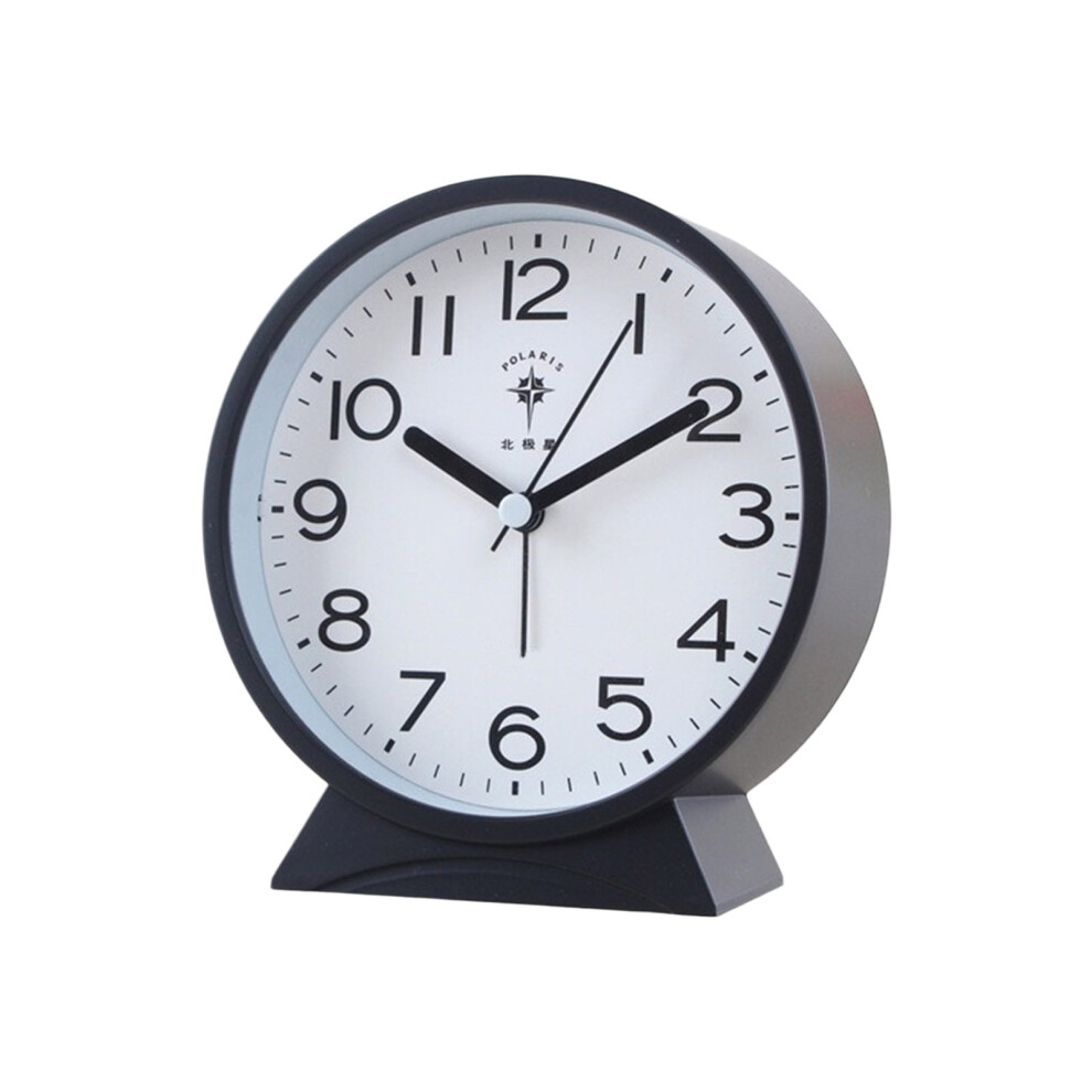 Black Multifunctional Bedside Analog Alarm Clock Battery