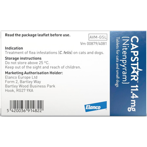 Capstar (6 Tablets) 6 Pack Capstar Flea Treatment for Cats | AVM-GSL 1