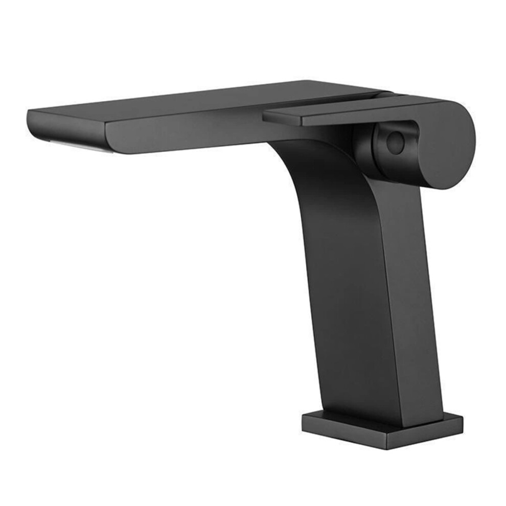 Waterfall Faucet For Bathroom Sink, Brass, Black Finish, Single Hole, Single Handle, Hot And Cold Water 9426802989519