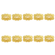 10Pcs High Glossy Alloy Buttons Metal Clothing Buttons-White