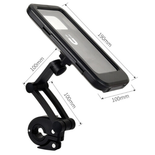 Suporte universal para guidão, compatível com smartphones de até 6,7 polegadas, design à prova d'água com tela sensível ao toque e mecanismo de 1