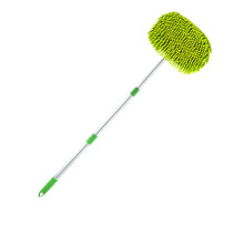 Esfregão de lavagem de carros com cabo longo, ferramenta de limpeza sem riscos, luvas de microfibra, rodo para para-brisa, escova extensível para