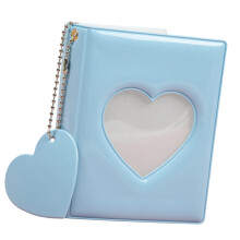 Mini-Fotoalbum, 7,6 cm, Herzausschnitt,-Blau