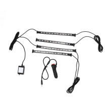 Kit de iluminação decorativa universal 12V para interior de carro com fita de LED RGB, brilho ajustável e função de ativação por som que