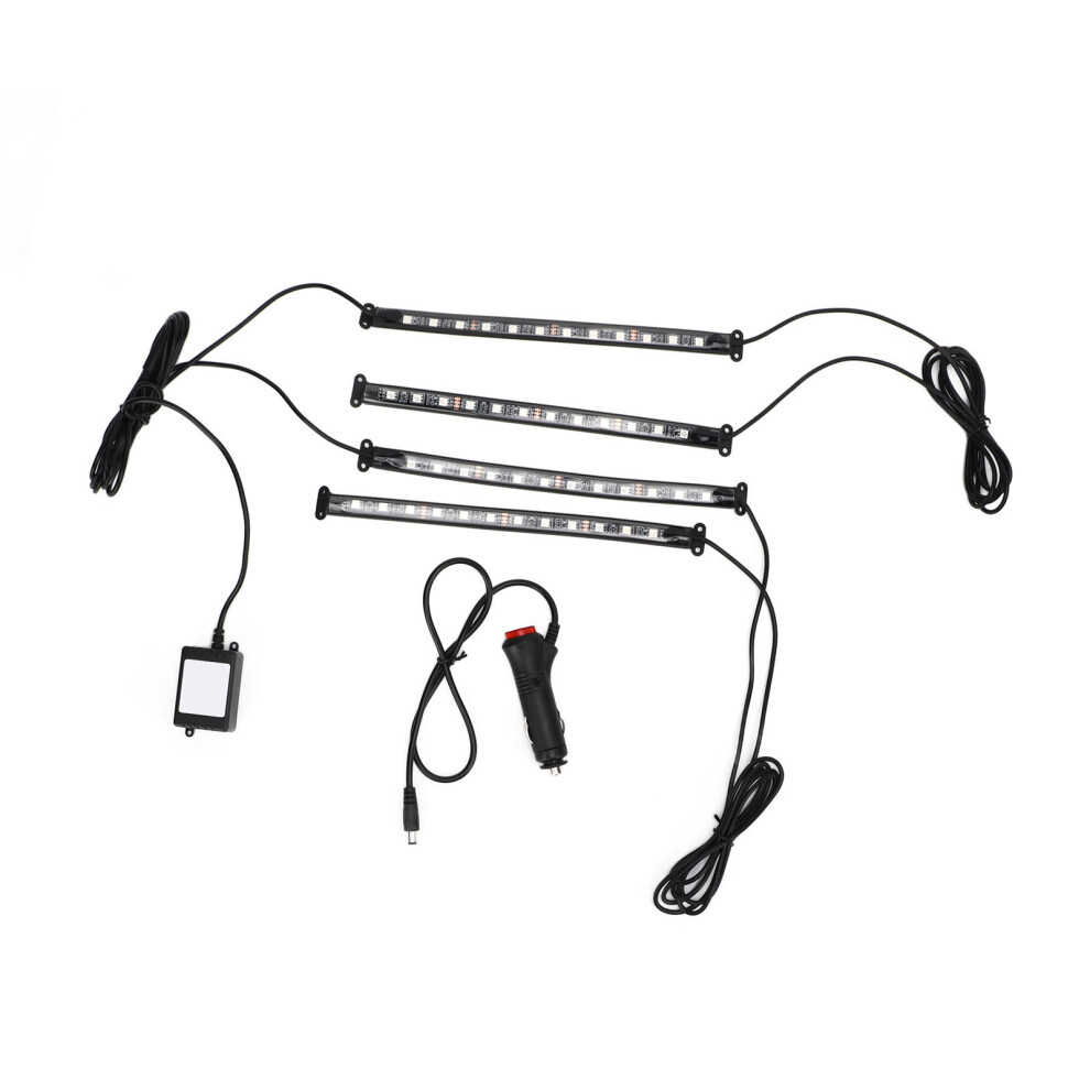 Car Interior Lighting Rgb Led Strip Lights Adjustable Brightness Sound Active Function Music Rhythm Sync Decorative Lighting Kit Universal 12V 9139052796409