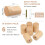 Packung mit 6 dekorativen Holzhaken, einzigartige-Braun 4