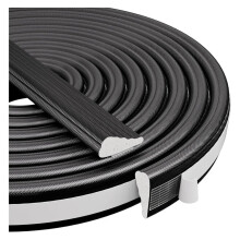 Self Stick Wrapped Sealing Tape For Sliding Window And Door Joints, 5M Black, Wind And Noise Blocking, Tight Seal