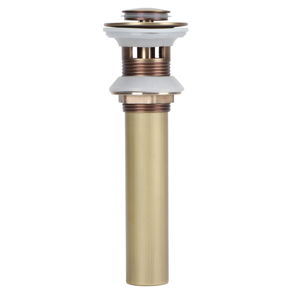 Brass Material Drain Stopper With Stainless Steel Tail Pipe, Polished Finish Popup Drain Stopper For Sink Basin, Non-Overflow Drainage Smooth Drainage 9139052107793