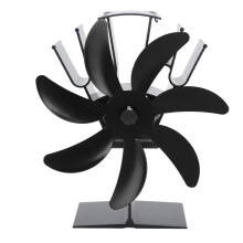 Non Electric Wood Stove Fan 7 Blades Thermoelectric Heat Powered Silent Operation Environmentally Safe Warm Air Circulation Overheat Protection Alumin