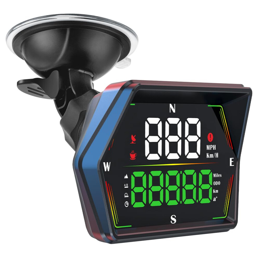 Universal Digital Gps Speedometer Car Hud Display With Compass, Overspeed And Fatigue Alerts 9426802989847