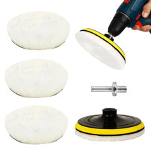 Polishing Wheel Pads MultiPurpose 5Inch Disc Buffer Pads, 5 Piece Set for Glass Furniture Stone and Car Detailing