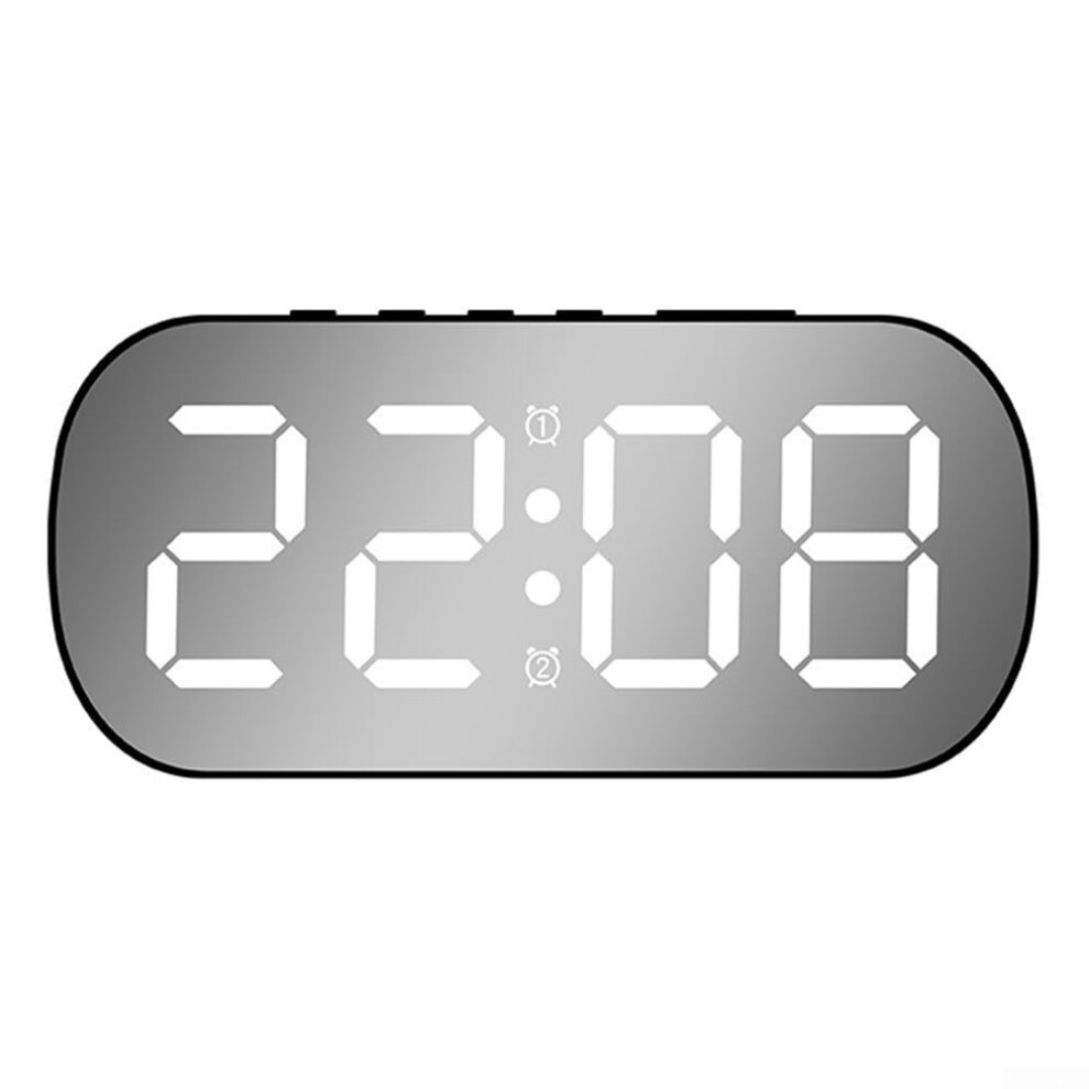 Digital Alarm Clock Adjustable Brightness For Bedroom Office Versatile Environments BWhite