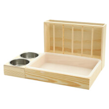 Rabbit Hay Feeder Wooden Construction, Sand Box Design, Hay Support, WasteReducing Bunny Hay Feed