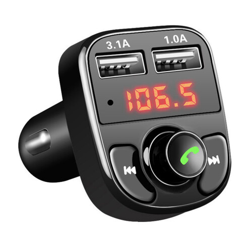 Πομπός FM αυτοκινήτου με Bluetooth, γρήγορη φόρτιση, διπλές θύρες USB, 4 ταυτόχρονη