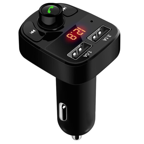 Πομπός FM αυτοκινήτου με Bluetooth, γρήγορη φόρτιση, διπλές θύρες USB, 4 ταυτόχρονη 1