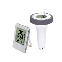Wireless Digital Pool Thermometer with LCD Display for Swimming Pools, Spas, Baths, Aquariums – White