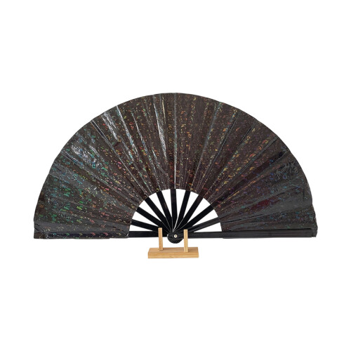 Handheld Fan Folding Hand Fan Plastic-Black Black fan frame