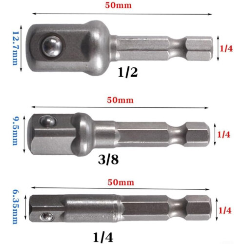Drill Bits Bar Set for Impact Drivers, Hex Shank Extension for Socket Replacement (C) Impact Driver Bit Bar Set 2