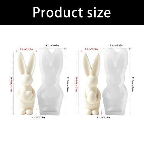2PCS Flexible Silikon Urlaub Kerze Formen Kaninchen Eier Design 2
