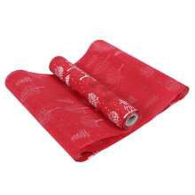 Rustikaler Tischläufer für die Feiertage, Weihnachtstischläufer aus strapazierfähigem Polyester mit elegantem Muster, roter Leinentischläufer.