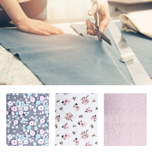 Δέσμη υφασμάτων ραπτικής Diy Premium βαμβάκι, μαλακό και άνετο, ρετρό floral μοτίβα, 1