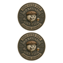 1/2/5 Over Par Old Bastards Golf Coin Novelty Golf-2 pieces
