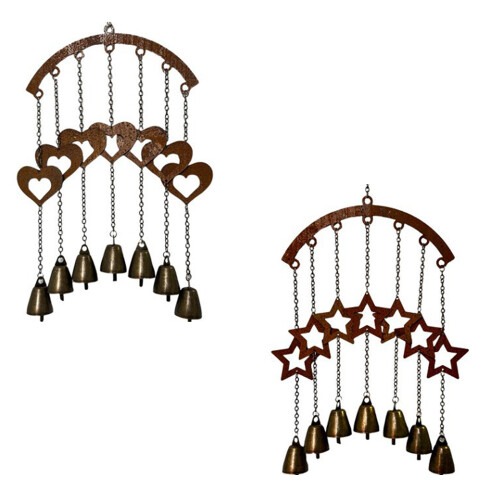 Handcrafted Heart Wind Chime For Garden-five pointed star be 1