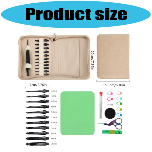 Ergonomic Aluminum Crochet Hook with 11 Interchangeable Tip Yarn 2