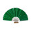 Folding Hand Fan Glitters Plastic-Green Transparent silver f 1