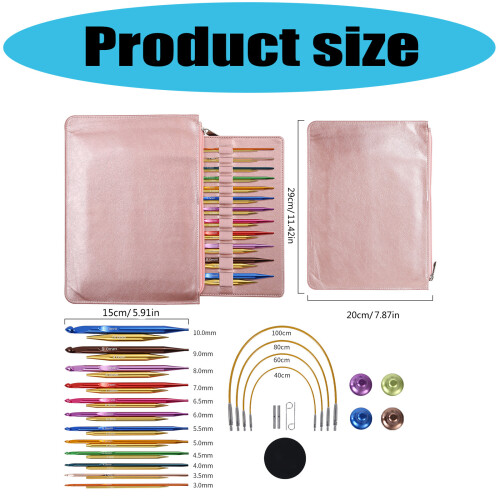 12Pairs Interchangeable Tunisian Crochet Hook Circular Knitting 2