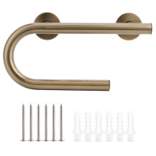 Stainless Steel Bathroom Hardware Grab Bar With Paper Holder Champagne Bronze Finish Wall Mounted Accessories Durable And Non Slip Grab Bar Support Pr