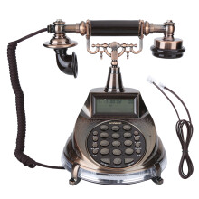 Retro-Festnetztelefon mit Hängekopfhörer, Vintage-Telefon im klassischen europäischen Design, digitales LCD-Display, Rauschunterdrückungssystem,