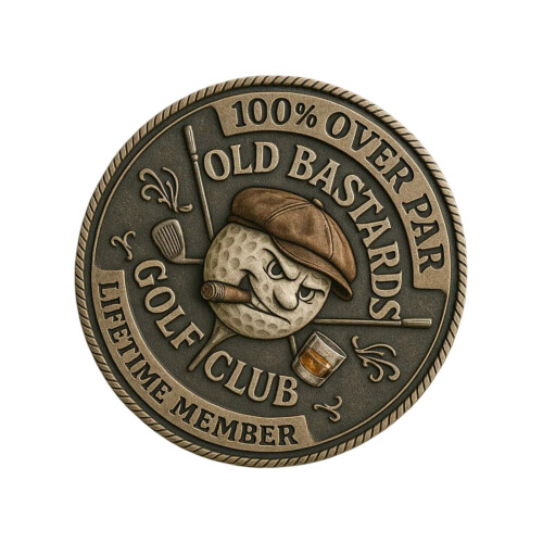 Golfbal Marker Golf Accessoires Over Par Old Bastards-1 stuk