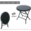 Redwood Black Glass Folding Round Side Table 46cm 2