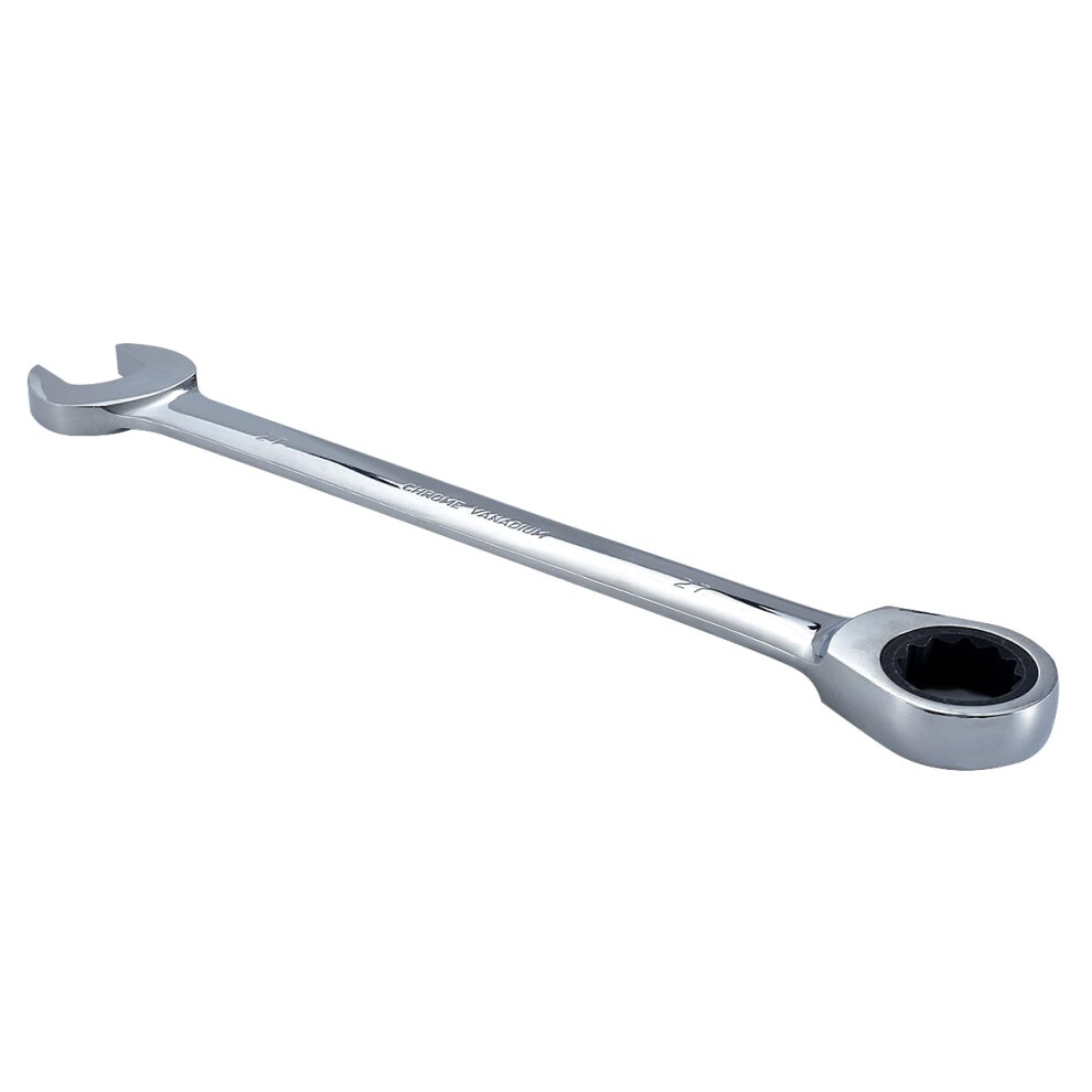Ratchet Spanner 27 Mm, Chrome Vanadium Steel, Fixed Head, Combination Spanner Wrench, 1 Pcs Silvery 9365049493994
