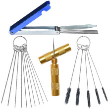 Kit de limpeza de orifícios pequenos, limpador de carburador com 10 agulhas de limpeza de precisão, essencial para manutenção de carburadores de