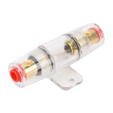 Blocco fusibili per autoveicoli con alloggiamento resistente agli urti, 4 fusibili AGU in linea, dispositivo di protezione del circuito audio per