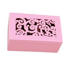 Hölzerne ausgehöhlte Schmuckschatulle, Uhrwerk-Spieluhr,-Rosa