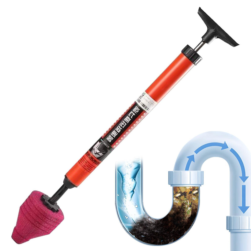Pressure Toilet Plunger With Ergonomic Comfort Grip, Air Drain Clog Remover For Sink And Bathtub 9365049494403